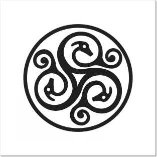 Celtic Coin - Black Design Posters and Art